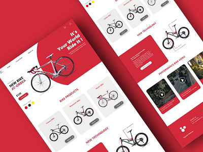 Bicycle E-Commerce bicycle bicycle shop bikes ecommerce red selling uidesign uiux uxdesign webdesign webdevelopment white