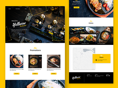 Local Restaurant Web Design food ui design uiux uxdesign webdesign website website design yellow