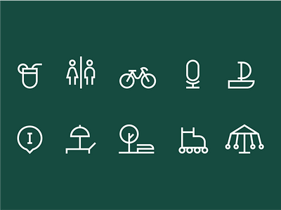 Icons for park branding design fl flat flatdesign graphic design icon icondesign icons illustration informanion navigation park vector