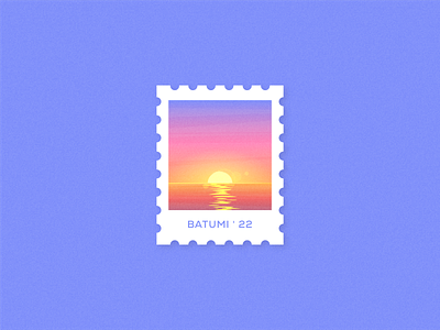 Georgian Stamp 🇬🇪 Batumi batumi design flat flatdesign georgia georgianstamp graphic graphic design holiday icon illustration relax sea sky stamp sun sunny sunset travel vector
