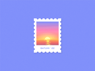 Georgian Stamp 🇬🇪 Batumi batumi design flat flatdesign georgia georgianstamp graphic graphic design holiday icon illustration relax sea sky stamp sun sunny sunset travel vector