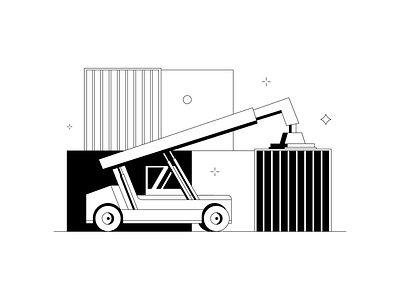 Truck lifts the load design flat flatdesign graphic design illustration vector