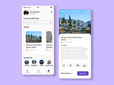 Booking Hotel App app design ui ux