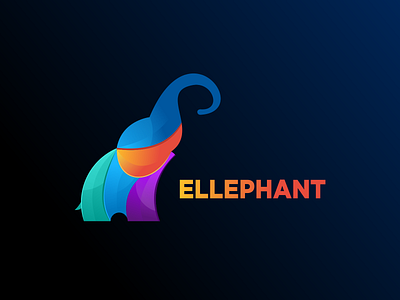 Elephant colorful gradient logo unique