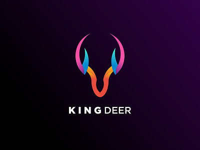 Deer king logo unique design colorful gradient animal illustration animal logo best logo colorful colorful design colorfull flat design gradient color logo logo brand logo company luxury logo modern design modern logo simple design simple logo