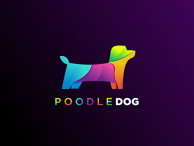 Dog poodle logo colorful gradient modern animal illustration animal logo best design best designer character animation character design colorful colorful design dog art dog illustration flat design flat illustration gradient color illustration logo mascot logo modern design unique logo design