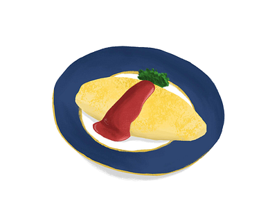 Omurice / Japanese Omelette Rice food food illustration illustration ipad japanese omelette omurice procreate rice sketch