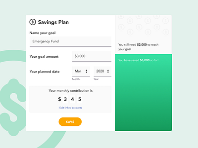 Daily UI - savings calculator calculator dailyui figma finance progress saving ui