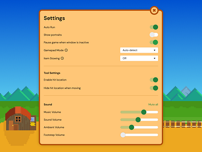 Daily UI - Settings 8 bit art dailyui figma game illustration settings stardew valley ui