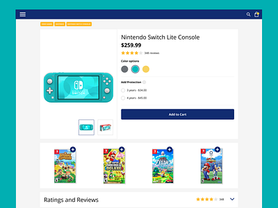 Daily UI - Ecommerce Page daily ui ecommerce electronic figma nintendo product page shop