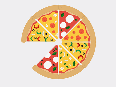Pizza pie cheese food illustration margherita mushrooms pepperoni peppers pie pizza toppings vector