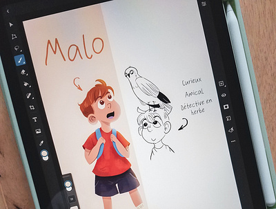 Malo bird boy characterdesign illustration