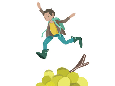 Jump boy grape illustration illustrator jump jumper man organic food