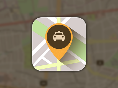 Mycollecto icon icon iphone long-shadow map retina taxi