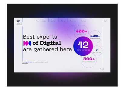 Digital community website Hero digital gradient ui ux webdesign