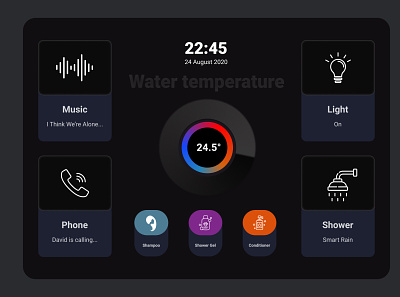 Shower Touch Pannel app design icons ui ux ui design ux design