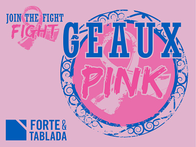 Geaux Pink - Breast Cancer Awareness branding breast cancer awareness concept design design illustrator imagery logo october screenprint typogaphy vector