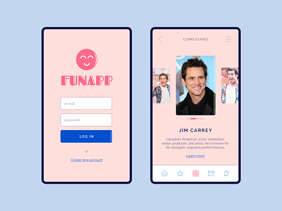 funapp logo and interface app design flat minimal ui ux