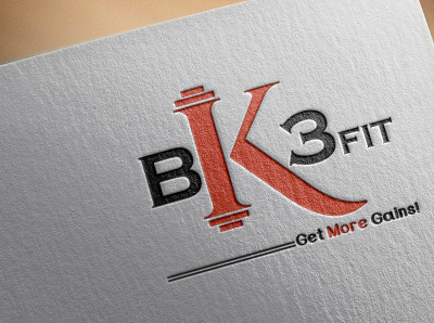 Fitness Logo With 3D Mock up design illustration logo minimal typography