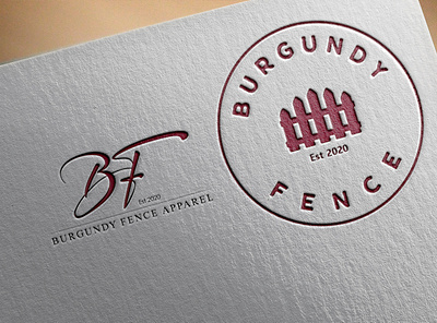 Burgundy Fence Logo and Initials branding identity icon initials logo logo minimal