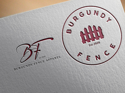 Burgundy Fence Logo and Initials