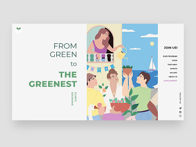 Plants Exchange Home Page adobe illustrator design green illustration plants site ui vector