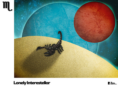 Lonely Interestellar - Scorpio colors colours compositing composition design flat grainy illustration illustrator photoshop planets vector zodiac