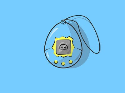 Tamagotchi art blue design flat flat design game icon illustration logo tamagotchi vector