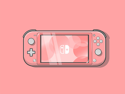 Nintendo Switch Lite art design flat flat design game game art illustration nintendo switch nintendo switch lite red vector