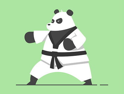 Panda Karate art design flat flat design graphic design illustration karate panda vector