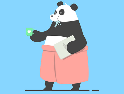 Panda Shower art design flat flat design graphic design illustration panda shower vector
