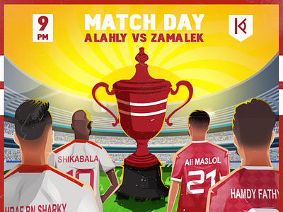 MATCHDAY ahly al ahly art caracter design design digital painting football illustration ma3lol vector illustration zamalek