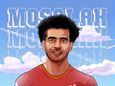 MO SALAH art digital painting football illustration liverpool mosalah vector illustration