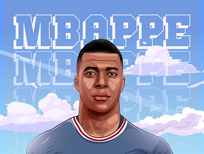 MBAPPE ahmed assem art design football illustration mpabbe vector illustration