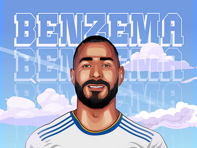 BENZEMA art benzema digital painting football football art graphic design illustration vector illustration