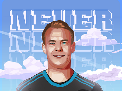 NEUER ahmed assem art art football design digital painting football match goalkeeper illustration lines neuer player football vector illustration