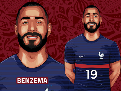 World Cup Series-BENZEMA 2022 art benzema caracter design digital painting football worldcup france illustration qatar vector illustration world cup worldcup
