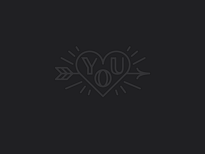 XOXO arrow heart icon illustration lettering typography