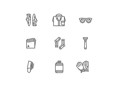 Everyman Icon Set clothes icons illustration