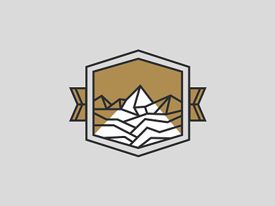 Badge badge illustration mountain ribbon valley vector