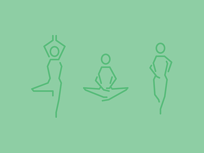 Gem Activity Pictograms green icons jog line meditate minimal people run yoga