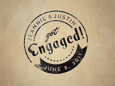 Engagement Stamp paper seal stamp texture