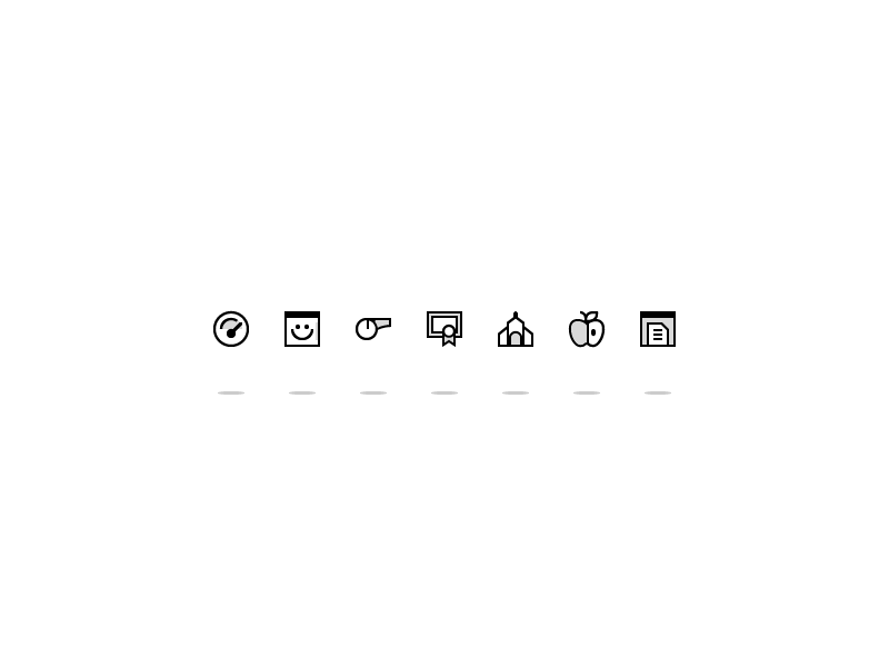 7 Icons In A Row by Justin Hall on Dribbble