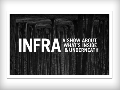 INFRA invites postcard show trade gothic