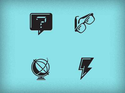 Icons Set / Part 1 chat glasses globe icons lightning