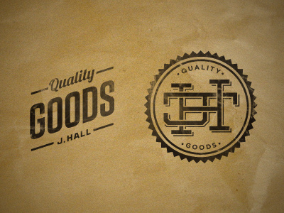 The Goods branding brown illustrator paper stamp