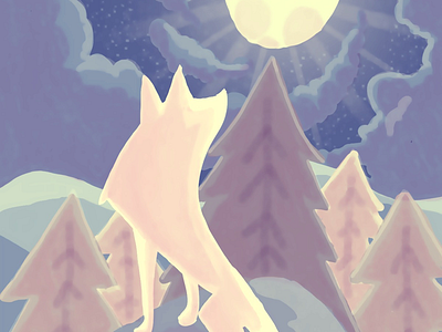 White Wolf wolf minimalist illustration