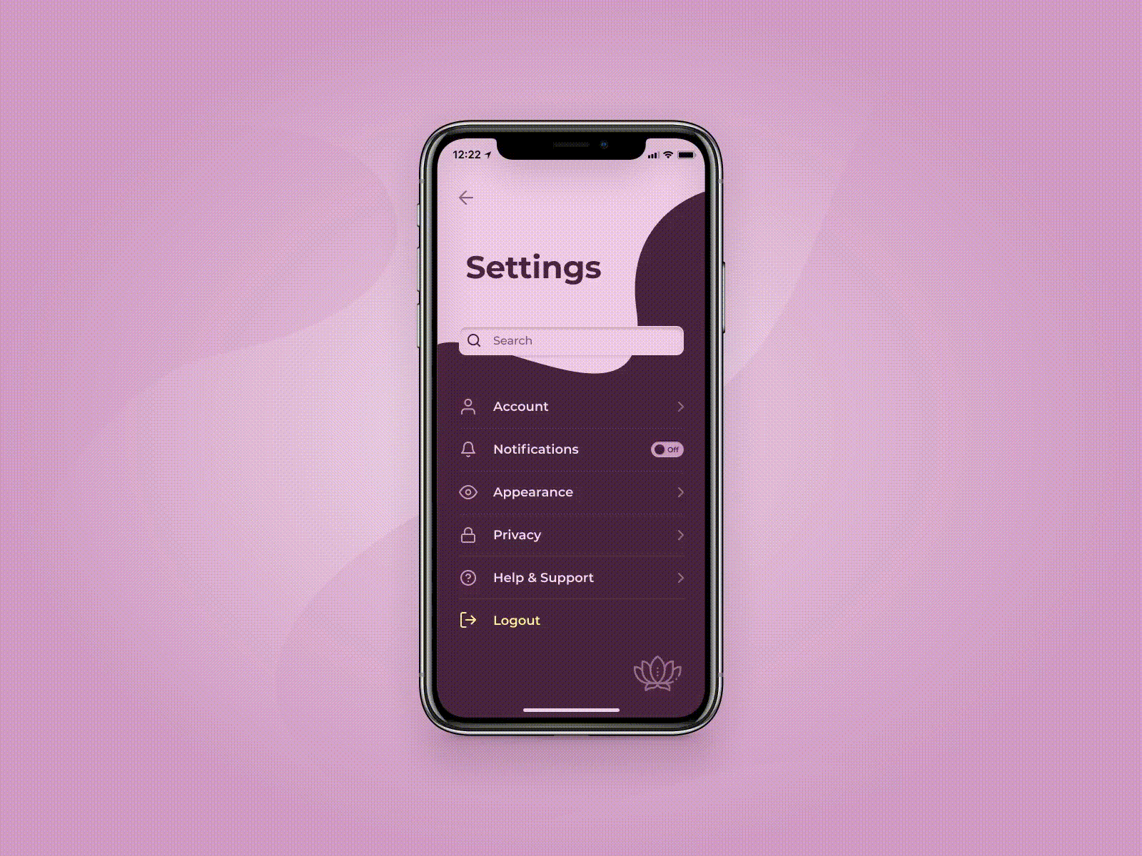 Settings | Meditation App clean concept daily ui daily ui challenge dailyui 007 meditation app ui ui design