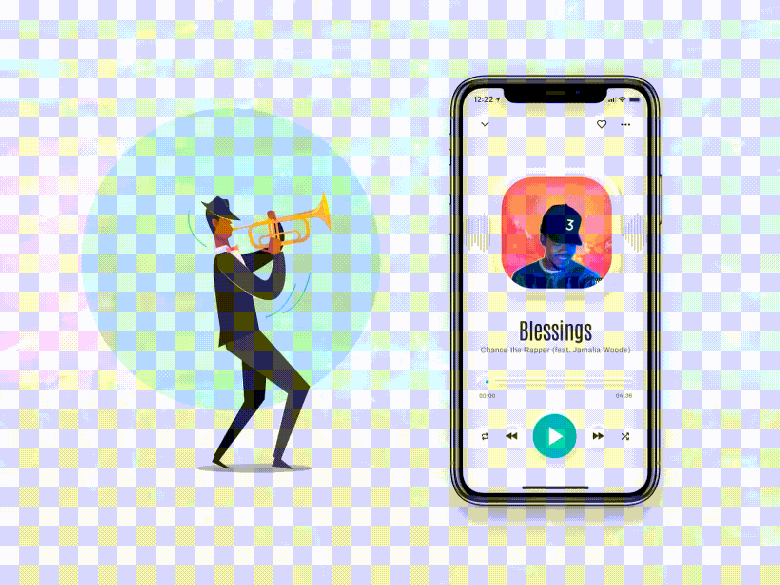 Music App Concept app design daily ui dailyui 009 minimalist music app neumorphic neumorphic design