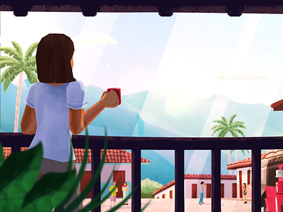 A cup of coffee in the morning adobe illustrator coffee colombia cup dribbble dribbblers illustration morning